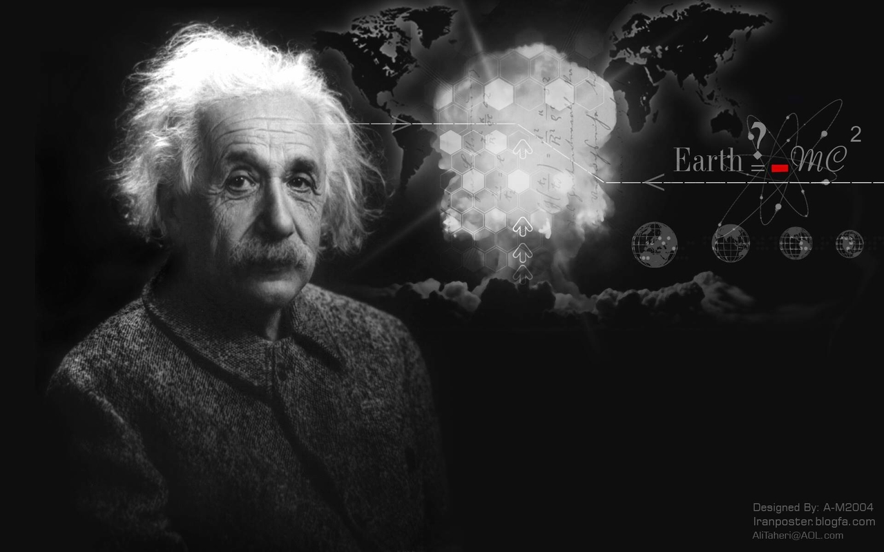 Einstein with is gray hair